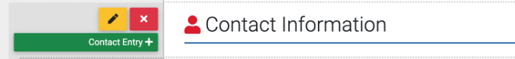 Screenshot of the edit button options adjacent to the contact information section in a concourse syllabus
